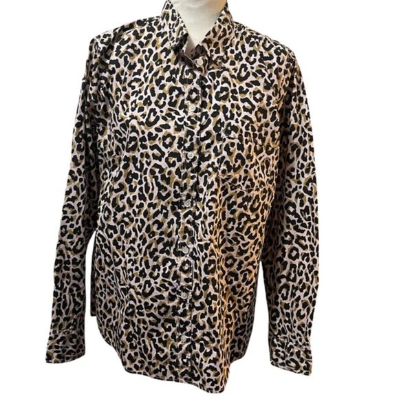 J. Crew Factory Animal Print Button Down - Picture 2 of 8
